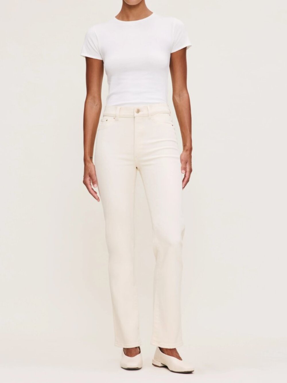 DL1961 Halle Straight High Rise Instasculpt Jeans Ecru 29